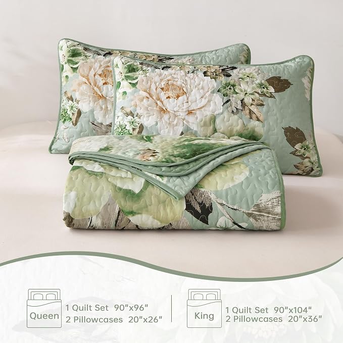 WONGS BEDDING Quilt Queen Size, Soft Microfiber Lightweight Farmhouse Bed Cover - Image 7