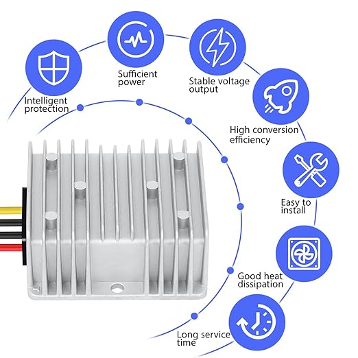 LeMotech DC 8-40v to 12v Converter 6A 72W Step Down Converter Voltage Reducer IP68 Waterproof Transformer for Golf Cart Truck Boat Vehicle