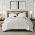 EVERGRACEHOME Border Frame Cotton Quilt Bedding Set, Washed Black | Border by EVERGRACEHOME