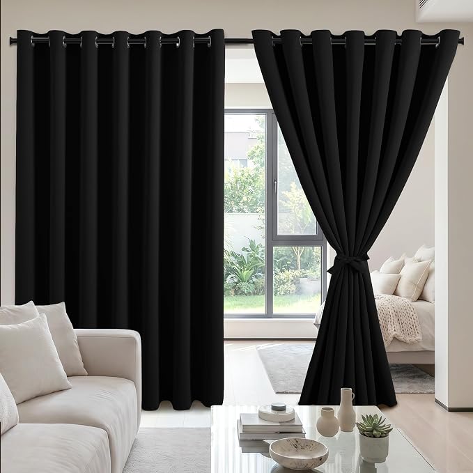 DWCN Black Blackout Curtains for Bedroom by DWCN