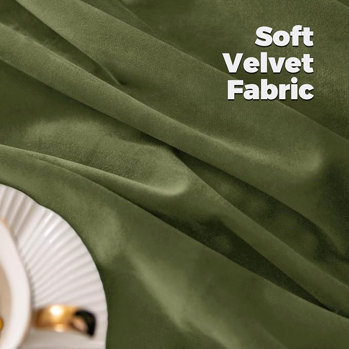 BGment Blackout Velvet Curtains, 52 x 108 Inch, Sage Green | Soft, Room - Image 5