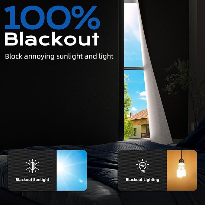 Blackout Curtains for Bedroom, Temporary Blackout Shades - Image 2
