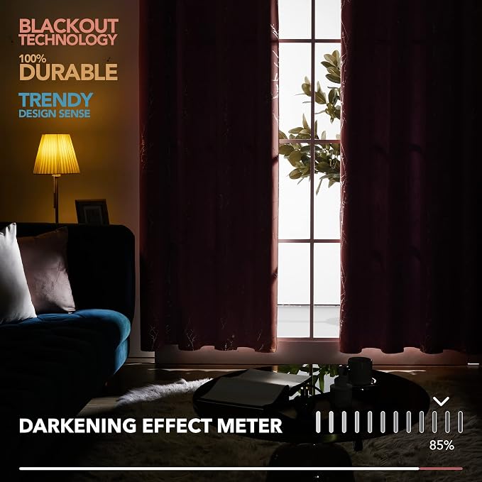 Deconovo Living Room Curtains 63 Inches Long, Thermal Insulated, Room Darkening - Image 5