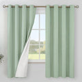 YoungsTex Light Green Linen Blackout Curtains 68 Inch Length by YoungsTex