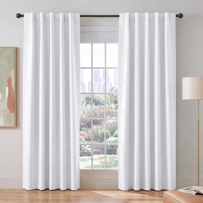 PONY DANCE 60% Light Blocking Curtains 80 Inch Long, Thermal Insulated Solid by PONYDANCE