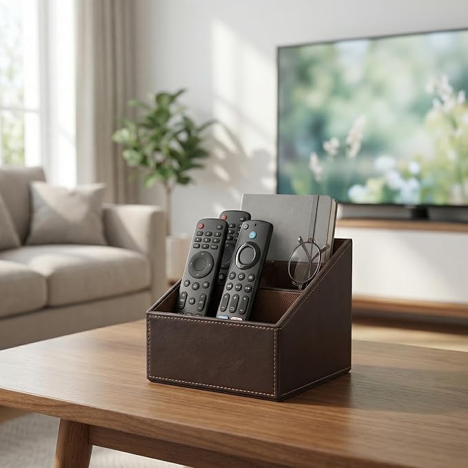 PU Leather Remote Control Holder Organizer - Image 2