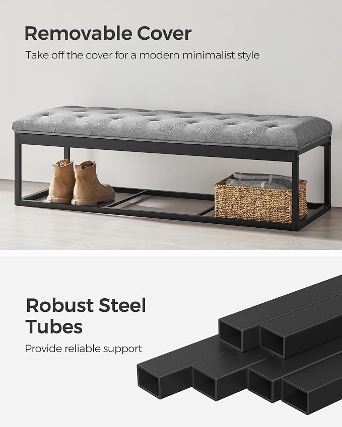 SONGMICS Storage Ottoman Bench, Foot Rest - Image 4
