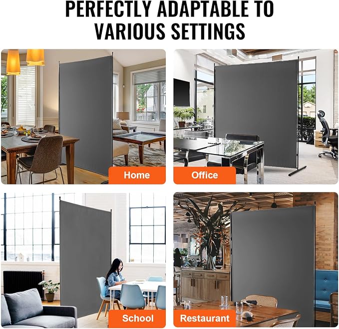 VEVOR Room Divider, Single Panel Room Divider, 6FT Privacy Screen Indoor - Image 6