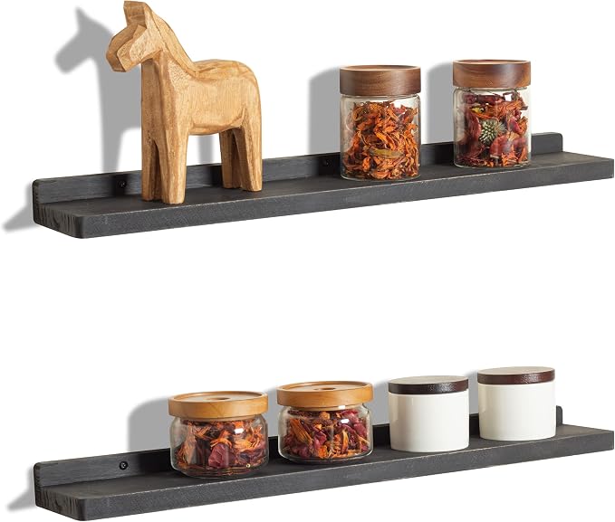 Freezing point Floating Shelf for Wall Set of 2 Natural Wood 23Inch Wall by Freezingpoint