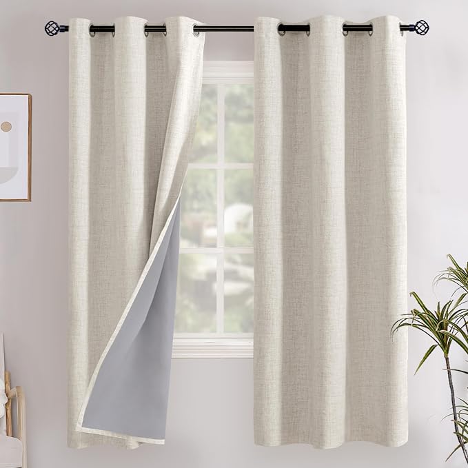 YoungsTex Linen Blackout Curtains 72 Inch Length by YoungsTex