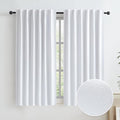 Full Blackout Linen Look Curtains Back Tab Pocket Bedroom Curtains 45 Inch by KEQIAOSUOCAI