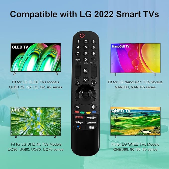 Magic Remote for LG Smart TV Remote Control,for LG TV Remotes AN-MR24GA/23GA/22GA/21GA with Pointer and Voice Function,Replacement for 2019-2024 UHD QNED NanoCell MiniLED OLED C4 C3 C2 C1 G4 Smart TVs