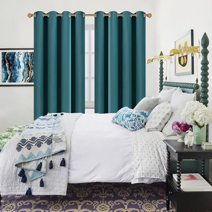 Diraysid Sea Teal Grommet Blackout Curtains - Image 4