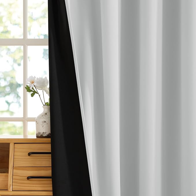 RYB HOME White 100% Blackout Curtains - Image 7