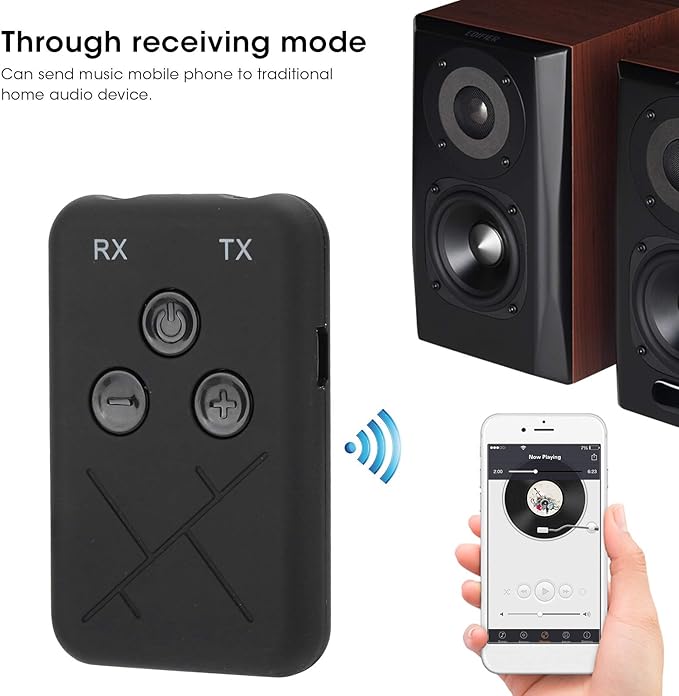 Jectse Transmitter Receiver 2 in 1 Wireless Home Audio Assist 3.5mm Device, Receiver Start Audio Transmitter Adapter, Extra Long Life