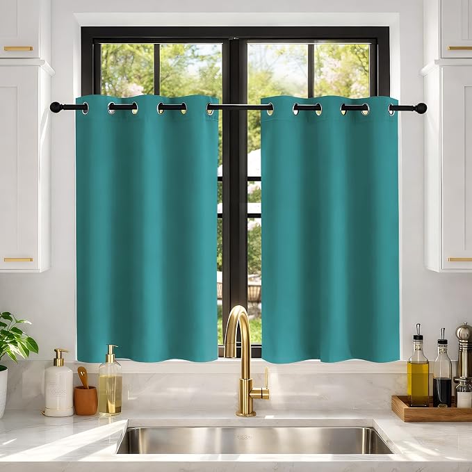 Deconovo Blackout Curtains for Bedroom and Living Room 45 Inches Long | Black by Unknown