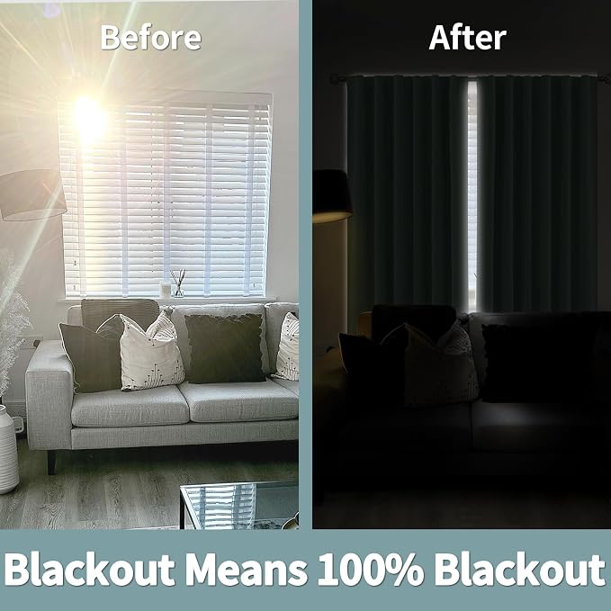 BGment Blackout Curtains with Thermal Insulation Liner Curtains 63 Inches Long - Image 5