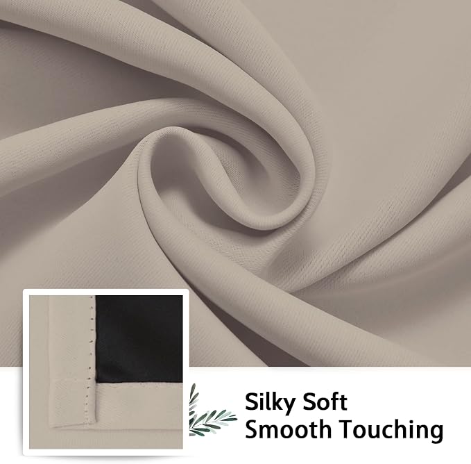 SimpleHome Natural 100% Blackout Curtains Room Darkening Living Room 96L | - Image 7