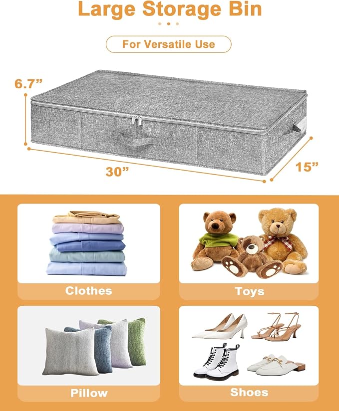 punemi 6.7 in Tall Sturdy Under Bed Storage Container - Image 7