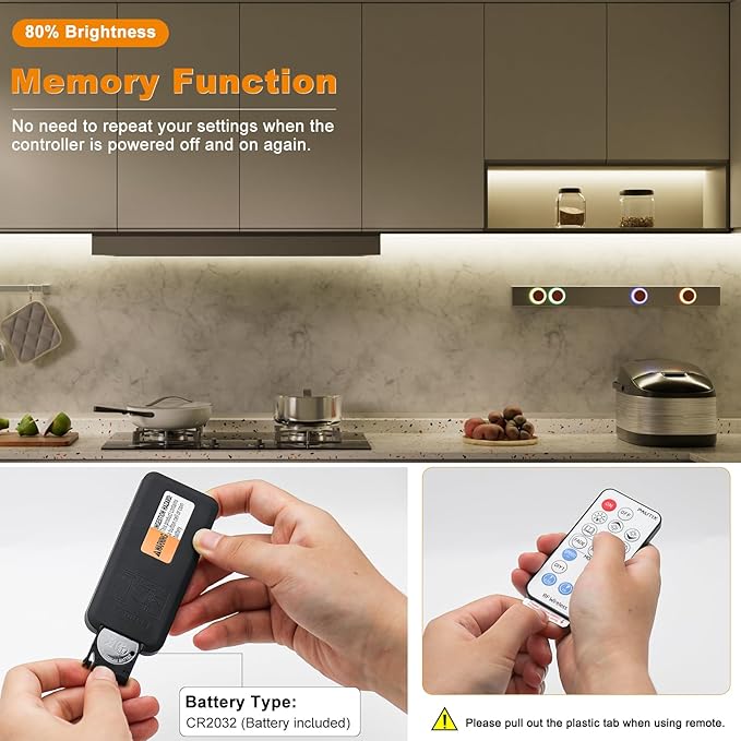 PAUTIX RF Remote Dimmer for Single Color LED Strip Lights,18-Key Wireless Remote and in-line Controller DC 12V-24V for 3528/2835/5050/COB LED Tape Lights,Timer Function