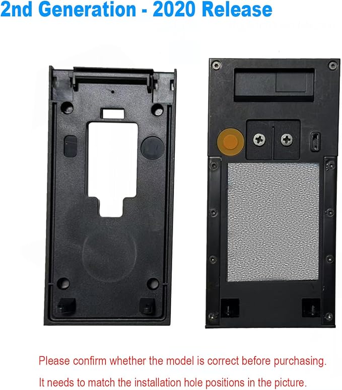 Fansoun No-Drill Adhesive Mount for Ring Video Doorbell (2nd Generation - 2020 Release), Mounting Bracket Accessories for Apartments Office Houses (Black)