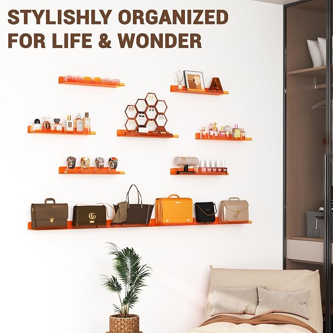 Qukaka Floating Shelves for Wall Decor, Living Room, Bathroom Decor, Nail - Image 4