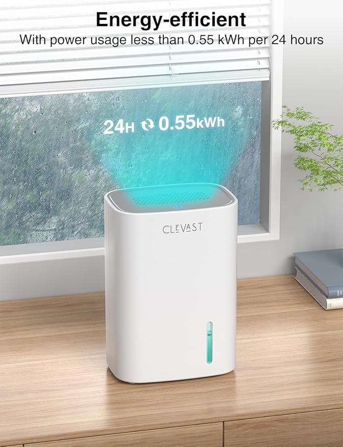 CLEVAST Small Dehumidifier for Home, 30oz Mini Quiet Dehumidifier for Bathroom & Bedroom, Portable Compact Air Dehumidifier for Closet, RV, Camper (285 sq. ft)