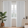Joydeco White Blackout Curtains 96 Inches Long by JOYDECO