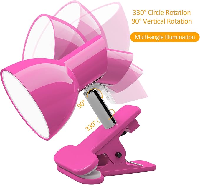 LED Clip on lamp, 5W Super Bright Reading Light, 330° Rotation Small Lamp - Image 3