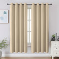 CUCRAF Light Beige Blackout Curtains 63 inch Length 2 Panels Set, Room by CUCRAF