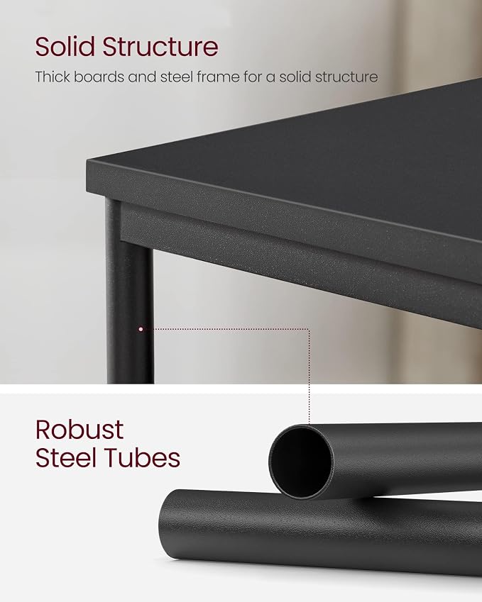 VASAGLE Side Table, Small End Table, Tall Nightstand, Steel Frame | - Image 5