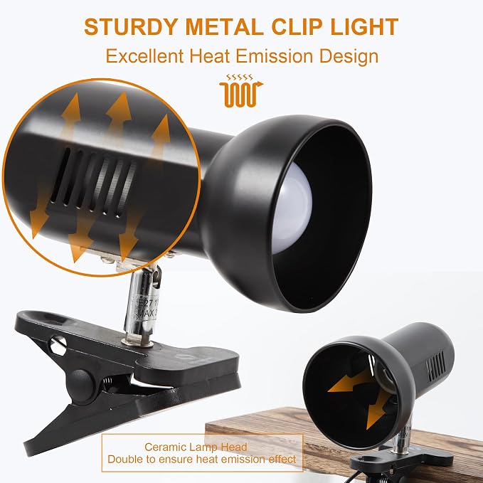 RONG&LAN Desk Lamp, 360 Rotation Clip on Lamp Portable Book Reading Light - Image 6