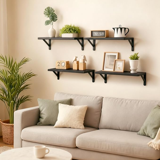 Fixwal Wall Floating Shelves for Home Decor | Wood Shelves, Natural Grain - Image 2