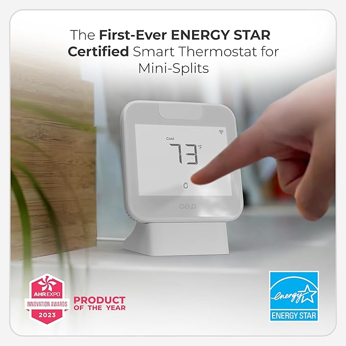 Breez Max | ENERGY STAR CERTIFIED Smart AC Controller | WiFi Thermostat for Mini-Split, Window, Portable ACs/Heat Pumps | AI-Based Tech | Free App, No Subscriptions | Alexa, Google, IFTTT etc. (White)