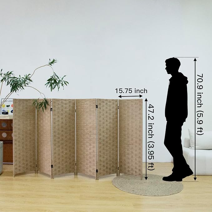 6 Panel Double Sided Short Room Divider - Image 5