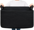 Goodpick Large Woven Rope Blanket Basket, 75L | 21.6'' x 14.9'' x 11.8'' by Goodpick
