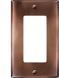 ENERLITES Decorator Switch or Outlet Metal Wall Plate, Stainless Steel Outlet Cover, Corrosion Resistant, Size 1-Gang 4.50" x 2.76", Stainless Steel 201, 7731-AC, Antique Copper