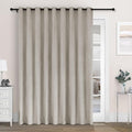 Macochico 120" Wx84 L 100% Blackout Chenille Curtains for Sliding Door Living Room Bedroom, Luxury Drapery for Hotel Home Theater, Beige Thermal Window Treatments with Tieback, Grommet, 1 Panel
