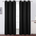 Black Thermal Blackout Curtains/42 x 84 Inch/Set of 2 Panels Room Darkening by Lemomo