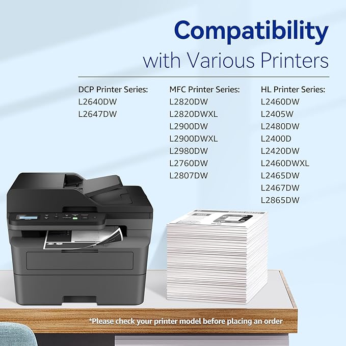 Valinkso TN830XL Toner for Brother Printer 4 Pack Compatible for Brother TN830 TN-830XL TN830XL/V/R for HL-L2460DW DCP-L2640DW MFC-L2820DW HL-L2405W MFC-L2807DW MFC-L2900DW Printers (Black)