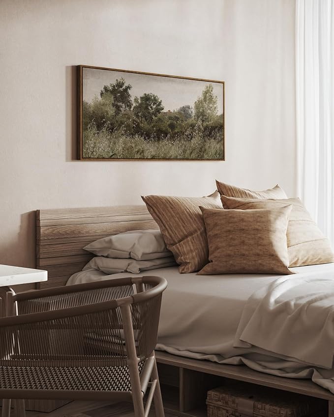 InSimSea Extra Large Framed Vintage Wall Art, Rustic Landscape, 40x20in | - Image 3