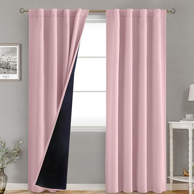 BGment Pink 100% Blackout Curtains by BGment