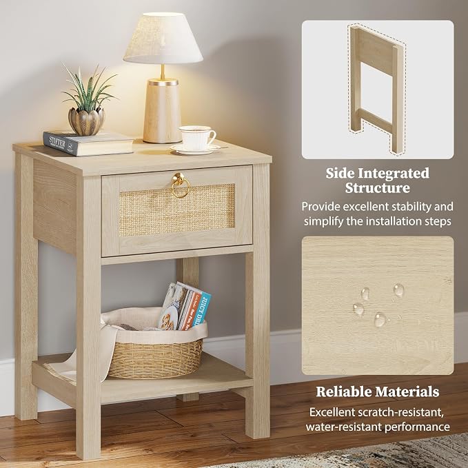 Eclatara Rattan Nightstand: Sturdy Night Stand - Image 7