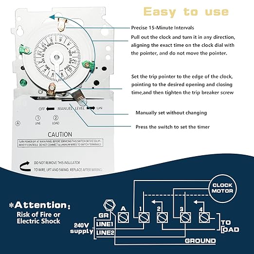 T101M Mechanical Time Switch,24-Hour 120 V Mechanical Time Switch,SPST, Mechanism Only