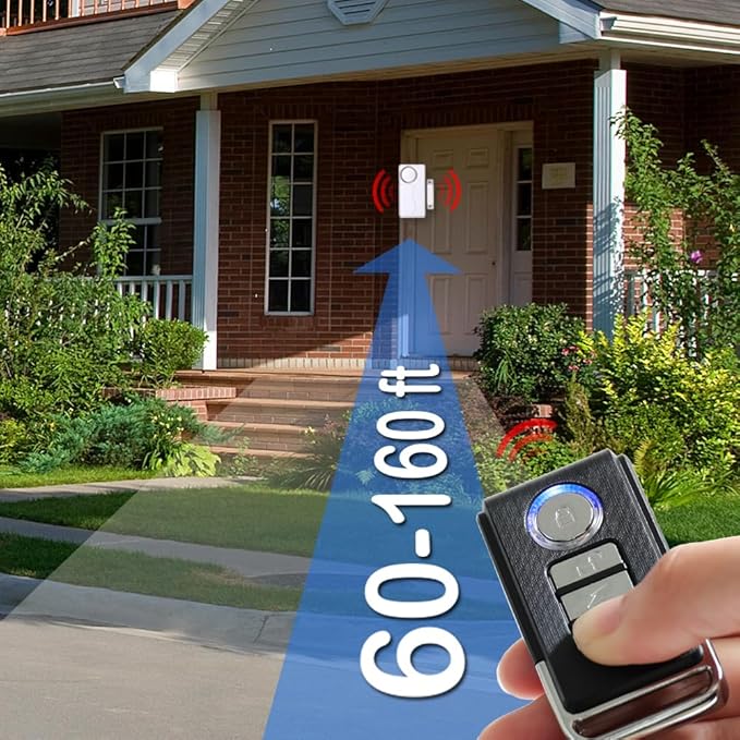 HENDUN Door Alarms When Opened with Remote, Door Bells Chimes, Door Security Sensor Pool Alarm for Kids Safety (2 Pack)