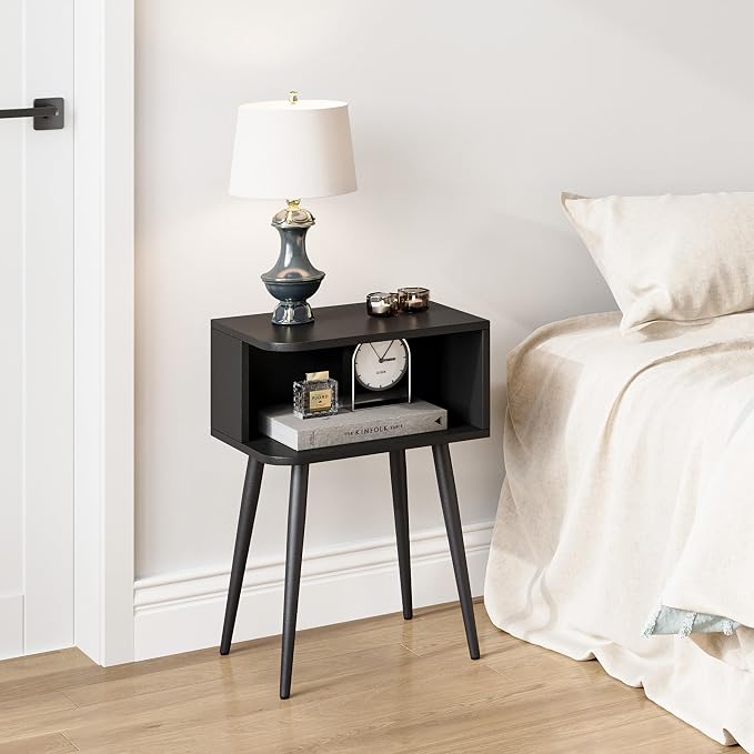 Black Nightstand Set of 2, Small Bed Side Table - Image 5