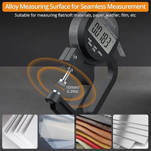 Neoteck Digital Thickness Gauge (Silver-Black, 0-1"/0.00005")