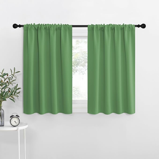 NICETOWN RV Blackout Curtains for Camper Windows, Froest Green, Short Blackout by NICETOWN