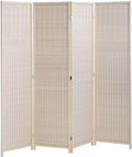 FDW 4-Panel Folding Room Divider | 6ft, Natural | Light & Portable | Bamboo by FDW