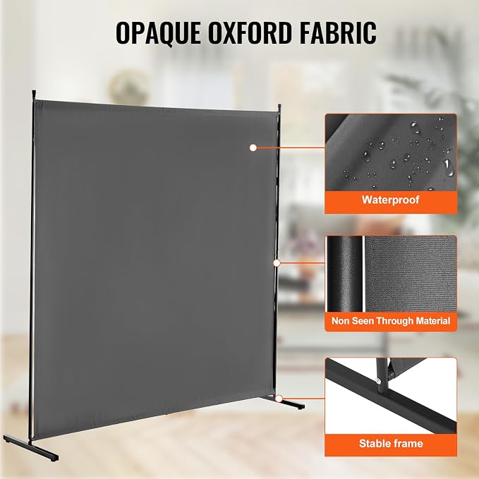 VEVOR Room Divider, Single Panel Room Divider, 6FT Privacy Screen Indoor - Image 3